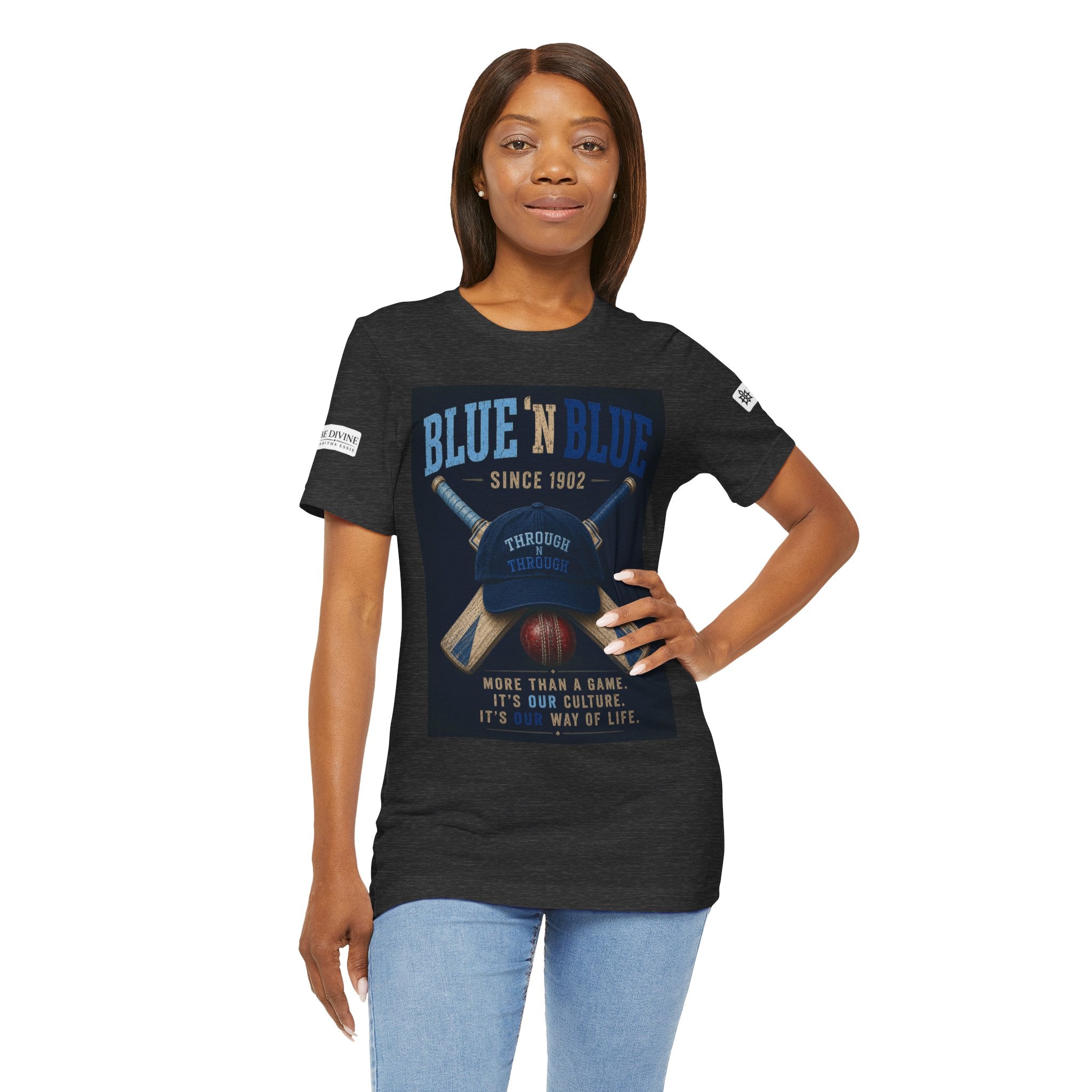BE DIVINE™ Blue 'N Blue Since 1902 – Through 'N Through Heritage Tee