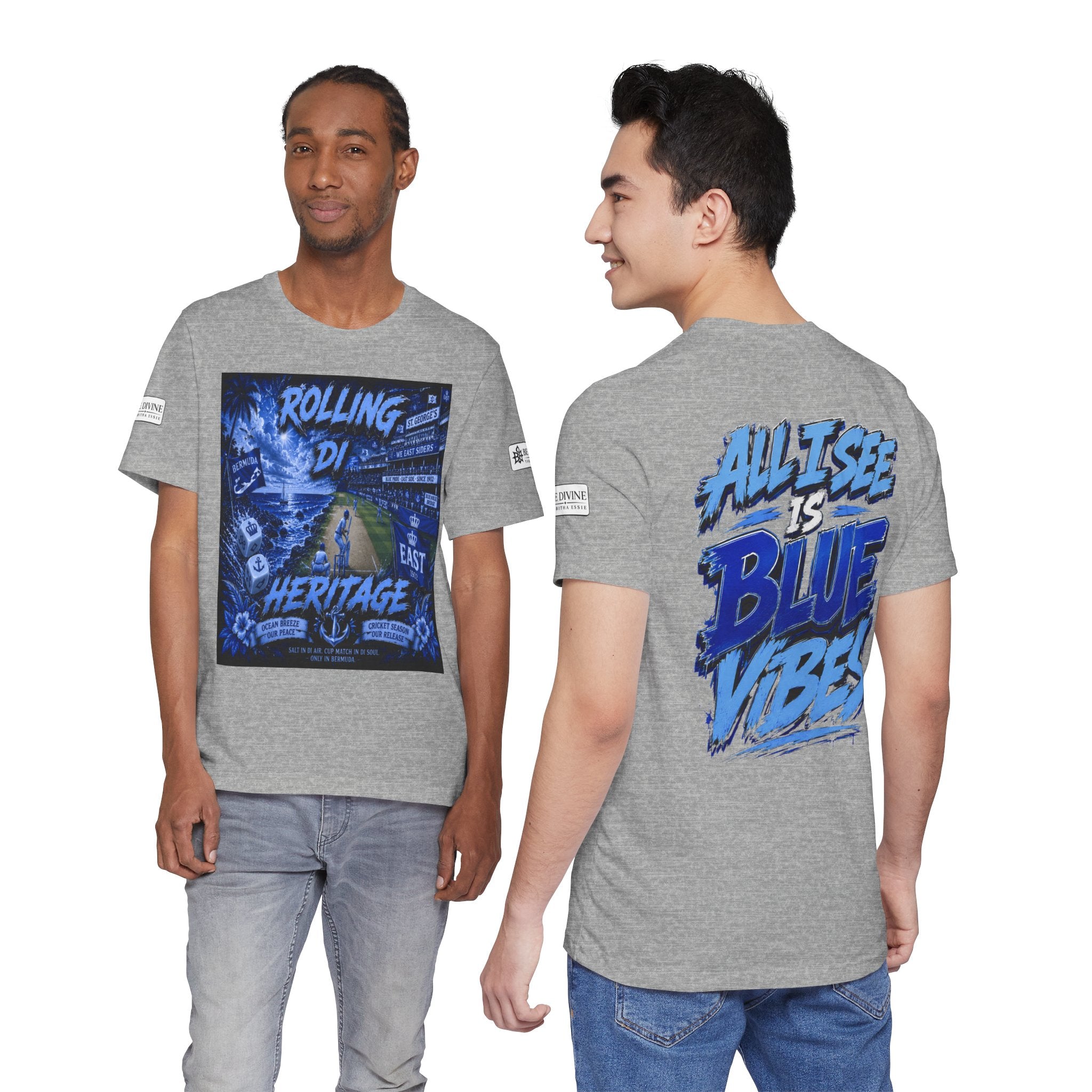 BE DIVINE™ Rolling Di Heritage – All I See Is Blue Vibes Heritage Tee