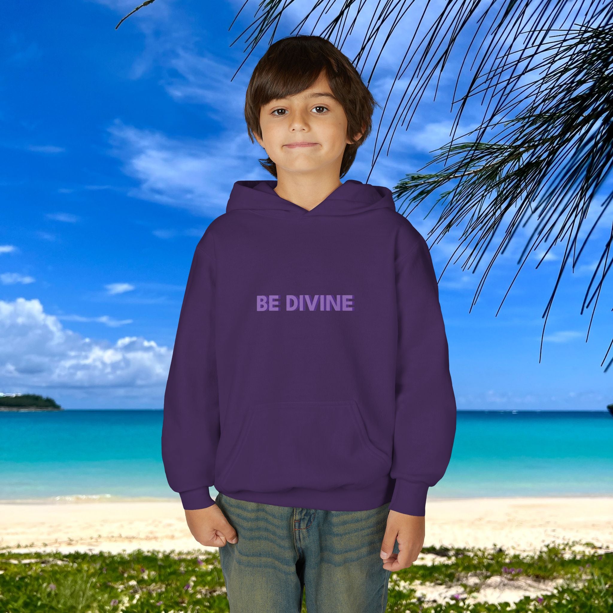BE DIVINE™ Youth Hoodie – Gender Neutral, Soft Cotton, Inspirational Print (Youth S–XL)