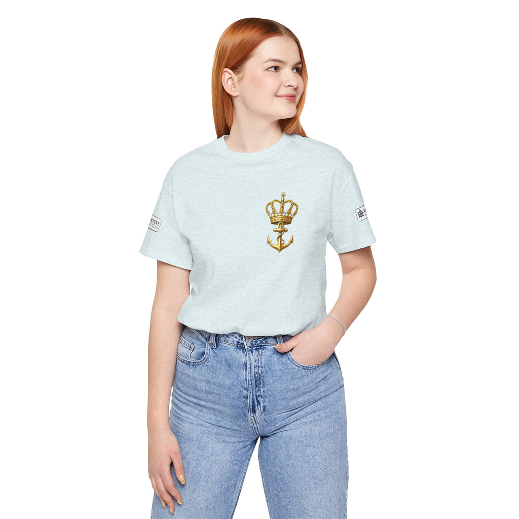 BE DIVINE™ Premium Minimal Crown 'N Anchor Tee – Black & Gold Edition