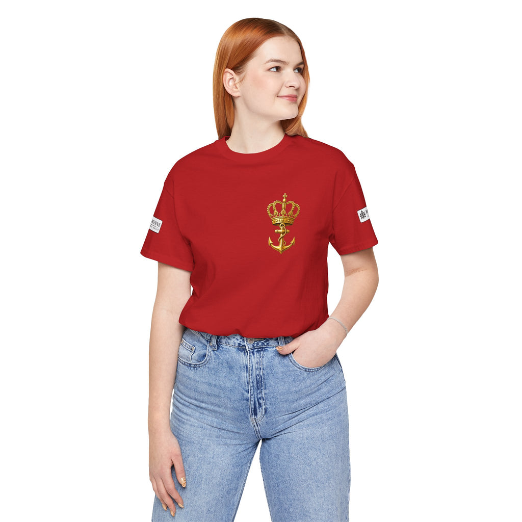 BE DIVINE™ Premium Minimal Crown 'N Anchor Tee – Black & Gold Edition