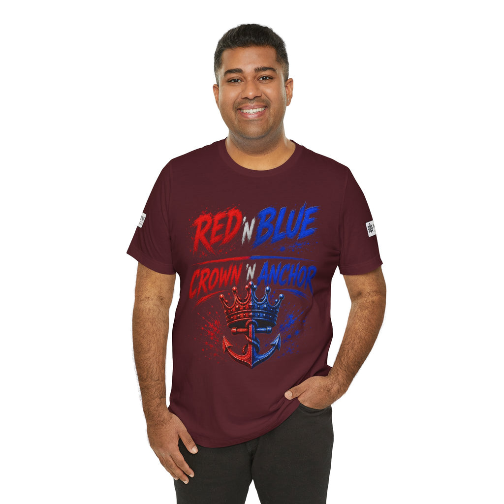 BE DIVINE™ Red ’N Blue Crown ’N Anchor Tee