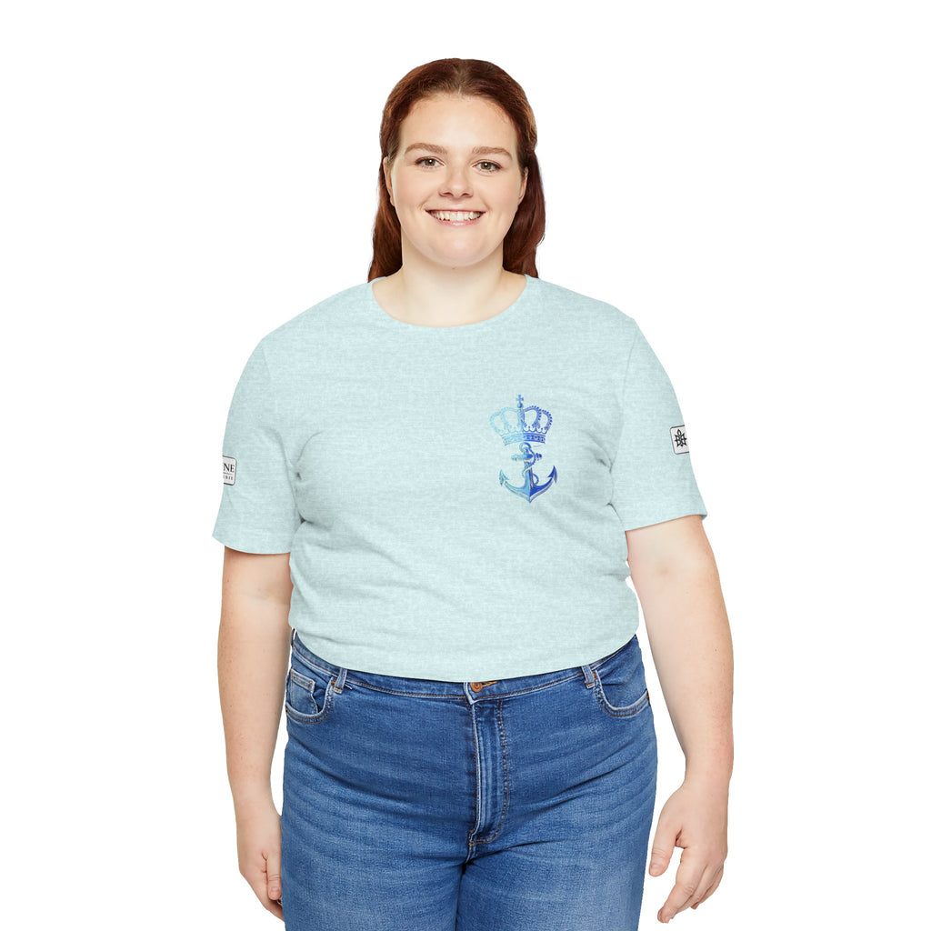 BE DIVINE™ Premium Minimal Crown 'N Anchor Tee – Blue 'N Blue Edition