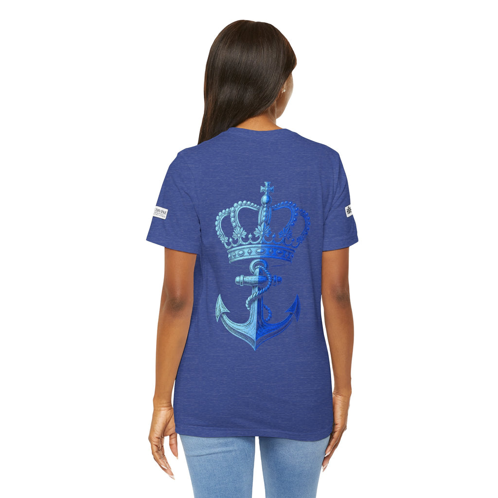 BE DIVINE™ Premium Minimal Crown 'N Anchor Tee – Blue 'N Blue Edition