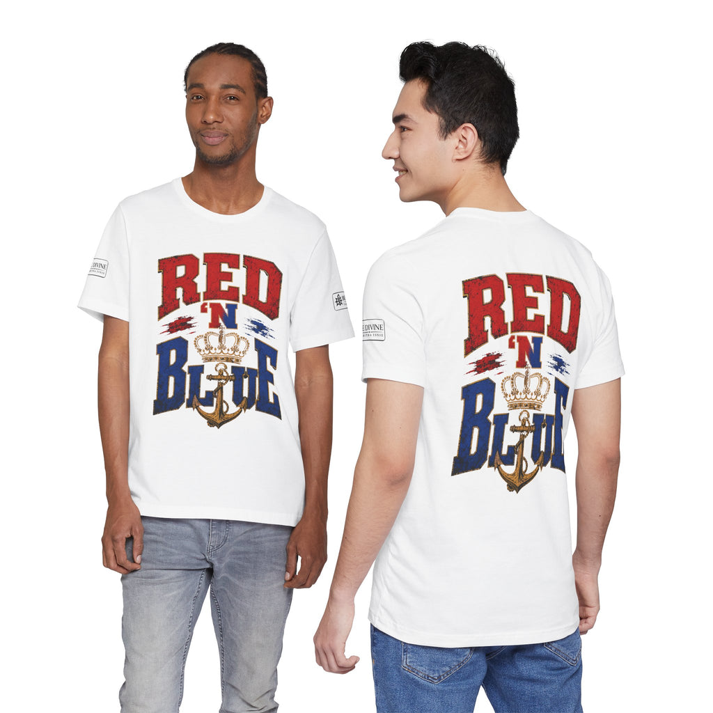 BE DIVINE™ RED 'N BLUE Tee – Crown 'N Anchor Edition