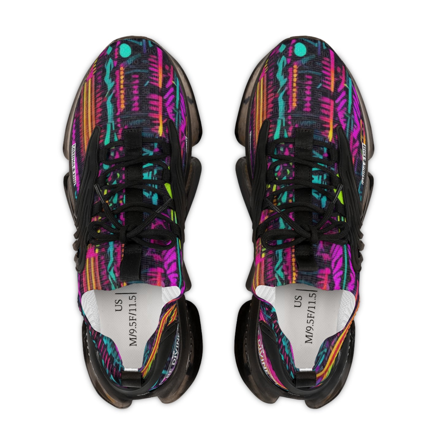 BE DIVINE™ Men’s Mesh Sneakers - Abstract Neon Streetwear Trainers