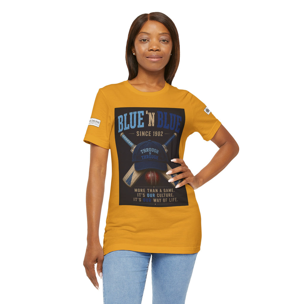 BE DIVINE™ Blue 'N Blue Since 1902 – Through 'N Through Heritage Tee