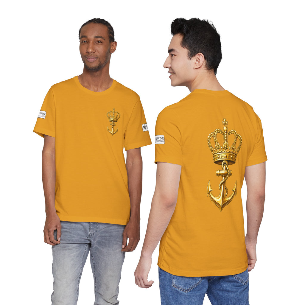 BE DIVINE™ Premium Minimal Crown 'N Anchor Tee – Black & Gold Edition