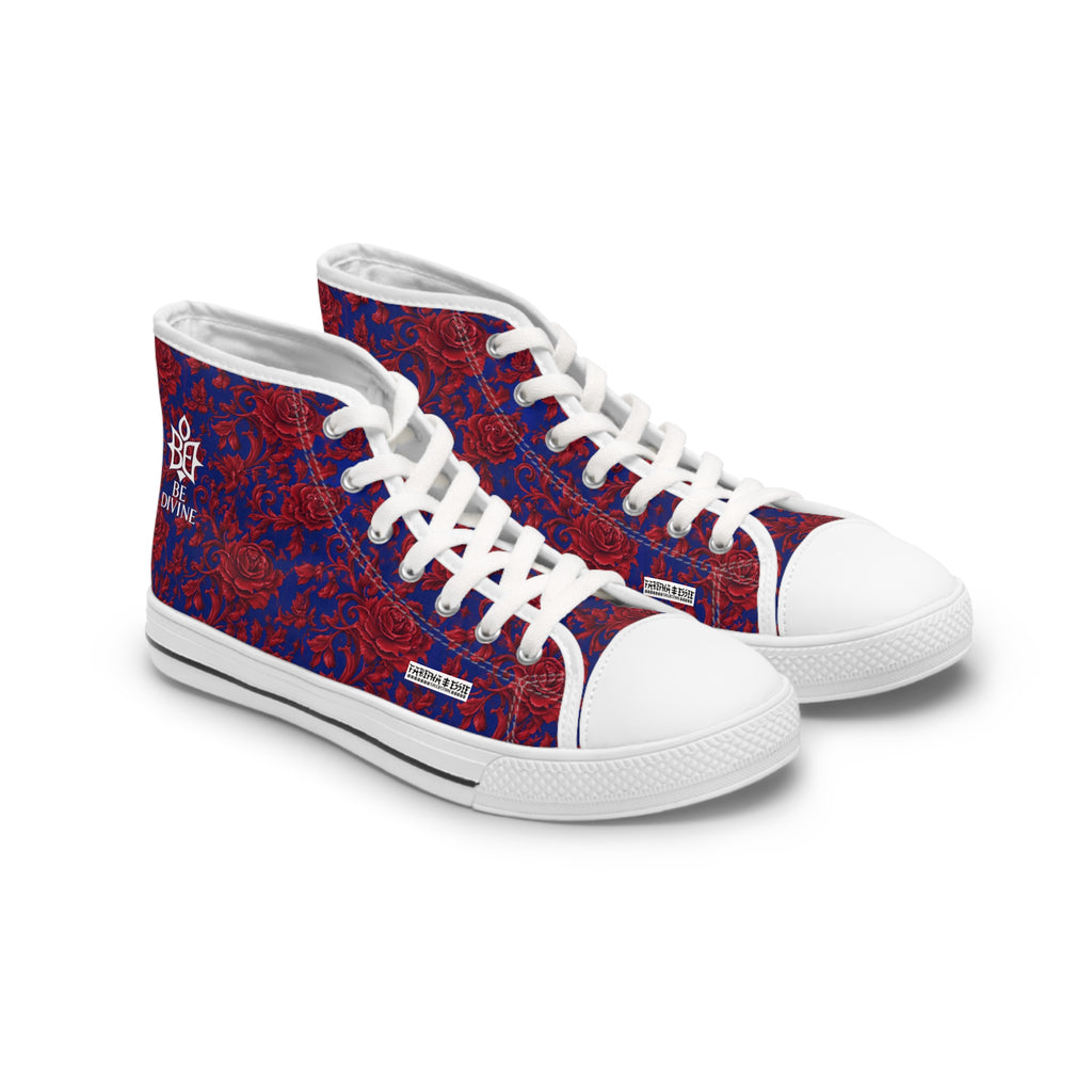 BE DIVINE™ Somerset Red Roses High Top Canvas Sneakers by Tabitha Essie