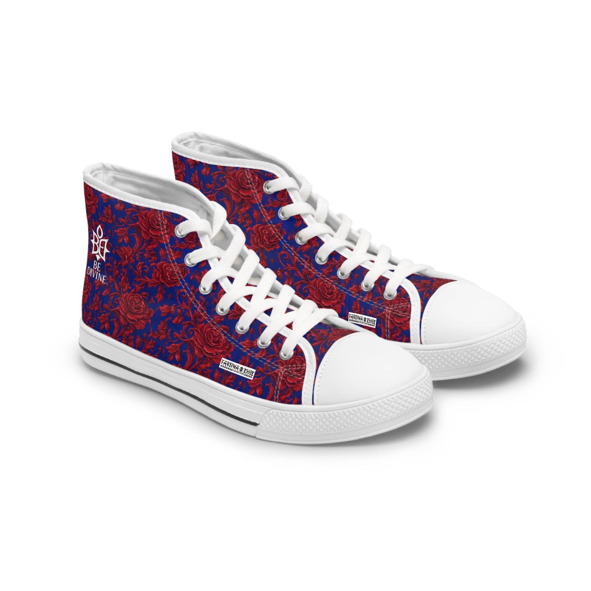 BE DIVINE™ Somerset Red Roses High Top Canvas Sneakers by Tabitha Essie