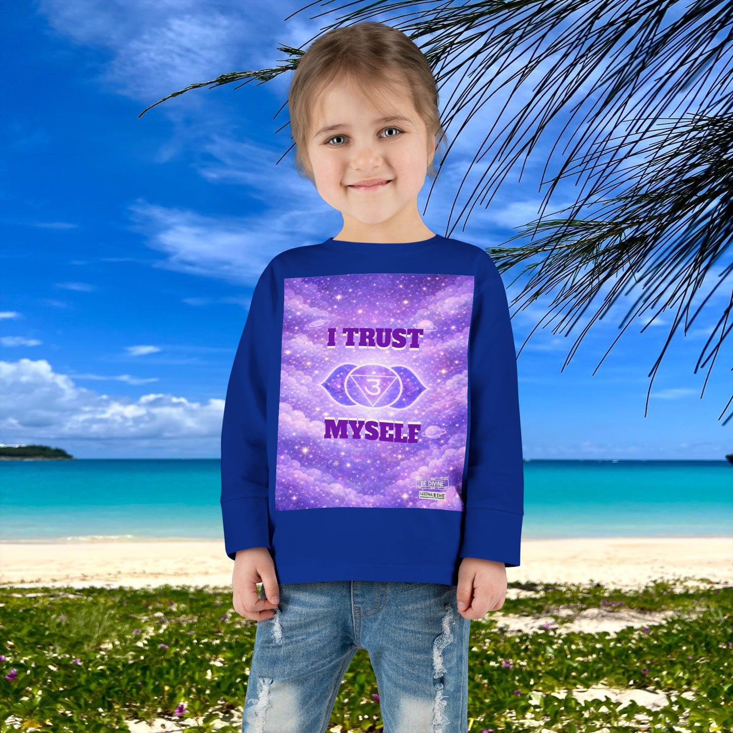 BE DIVINE™ Third Eye Chakra Toddler Long Sleeve Tee | Intuition & Inner Wisdom Shirt