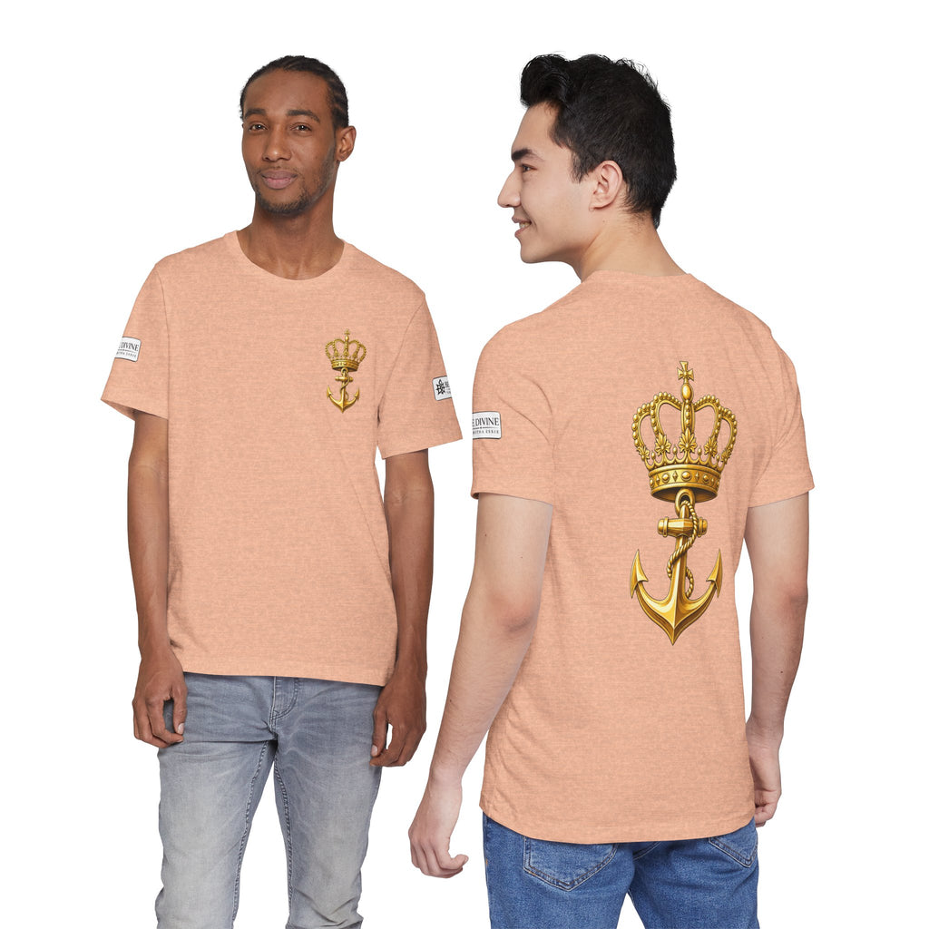 BE DIVINE™ Premium Minimal Crown 'N Anchor Tee – Black & Gold Edition