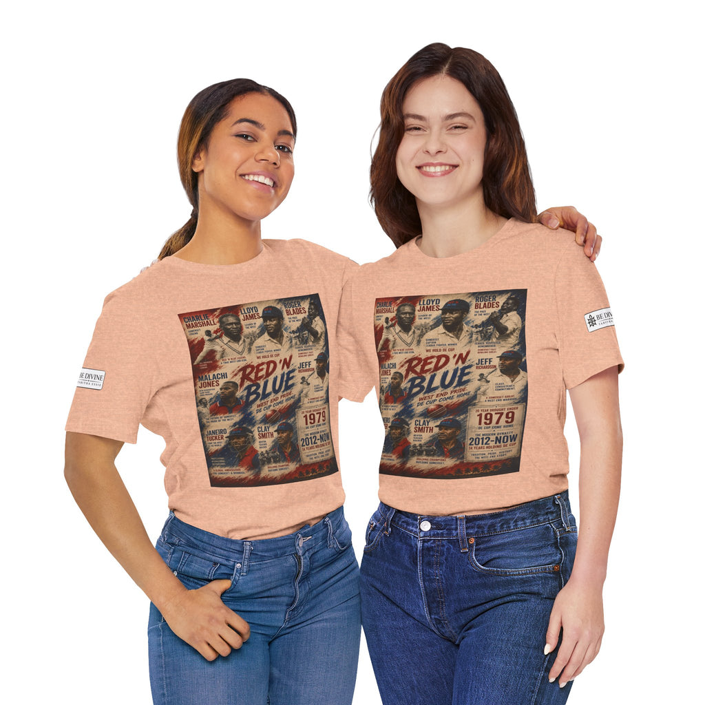 BE DIVINE™ Red ’N Blue Cricket Greats Tee