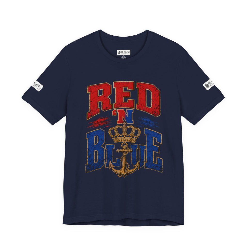 BE DIVINE™ RED 'N BLUE Tee – Crown 'N Anchor Edition