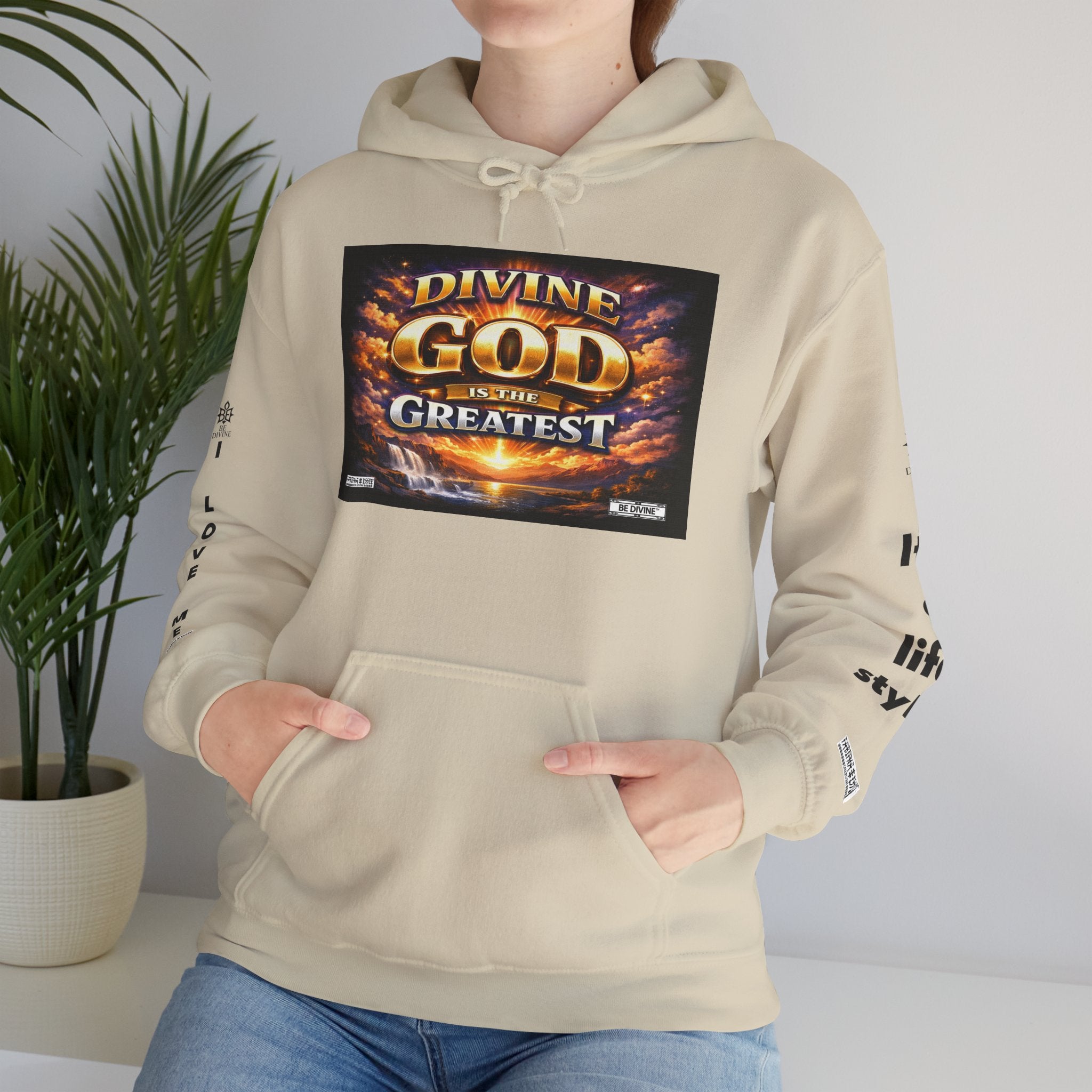 BE DIVINE™ Unisex Heavy Blend Hoodie – Divine God Is the Greatest Faith Statement Sweatshirt