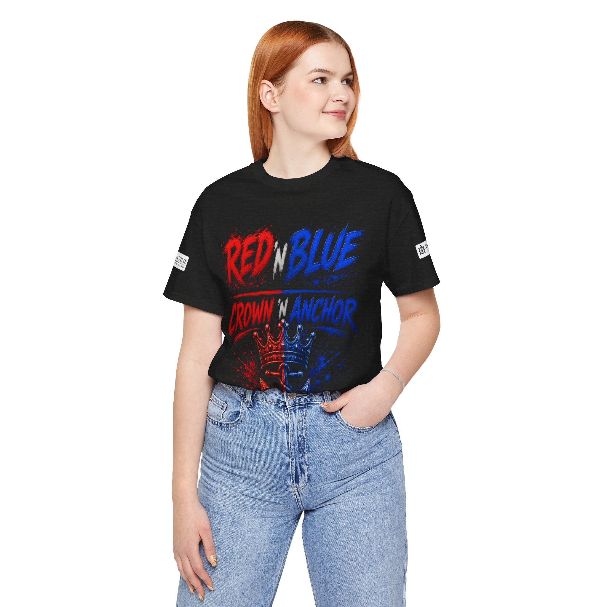 BE DIVINE™ Red ’N Blue Crown ’N Anchor Tee
