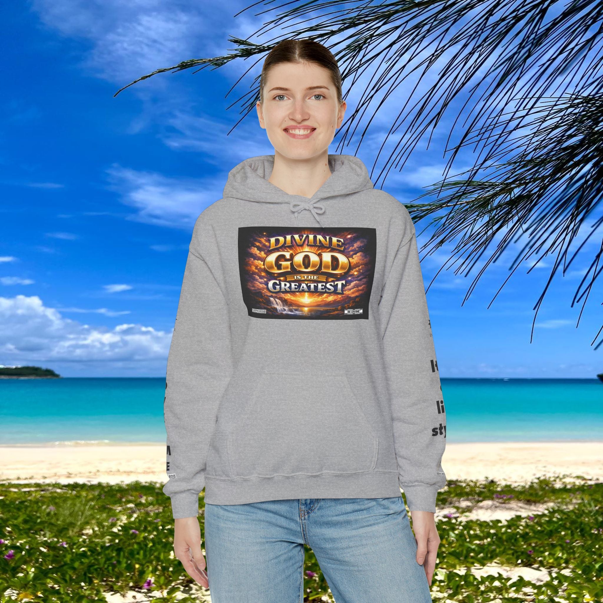 BE DIVINE™ Unisex Heavy Blend Hoodie – Divine God Is the Greatest Faith Statement Sweatshirt