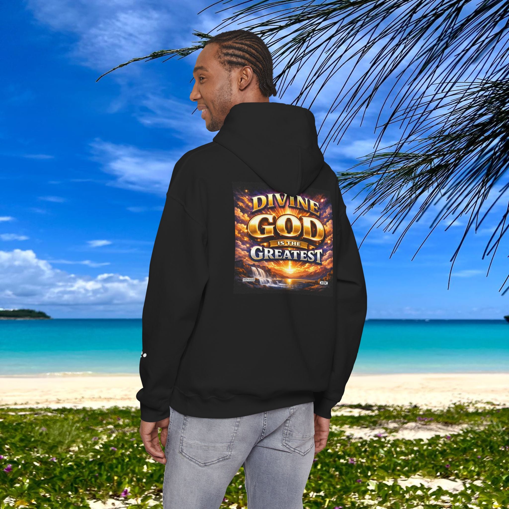 BE DIVINE™ Unisex Heavy Blend Hoodie – Divine God Is the Greatest Faith Statement Sweatshirt