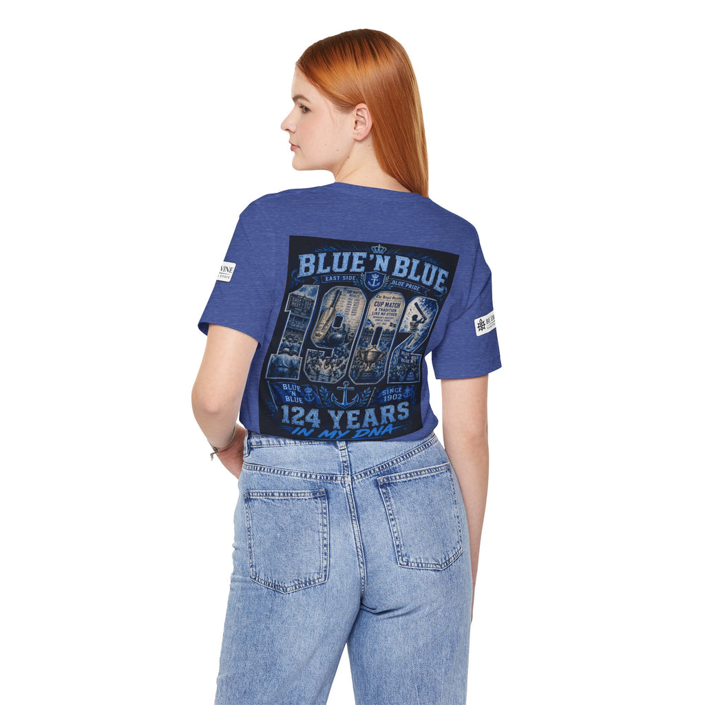 BE DIVINE™ Blue 'N Blue Cricket Greats Heritage Tee – Front & Back Collector Edition