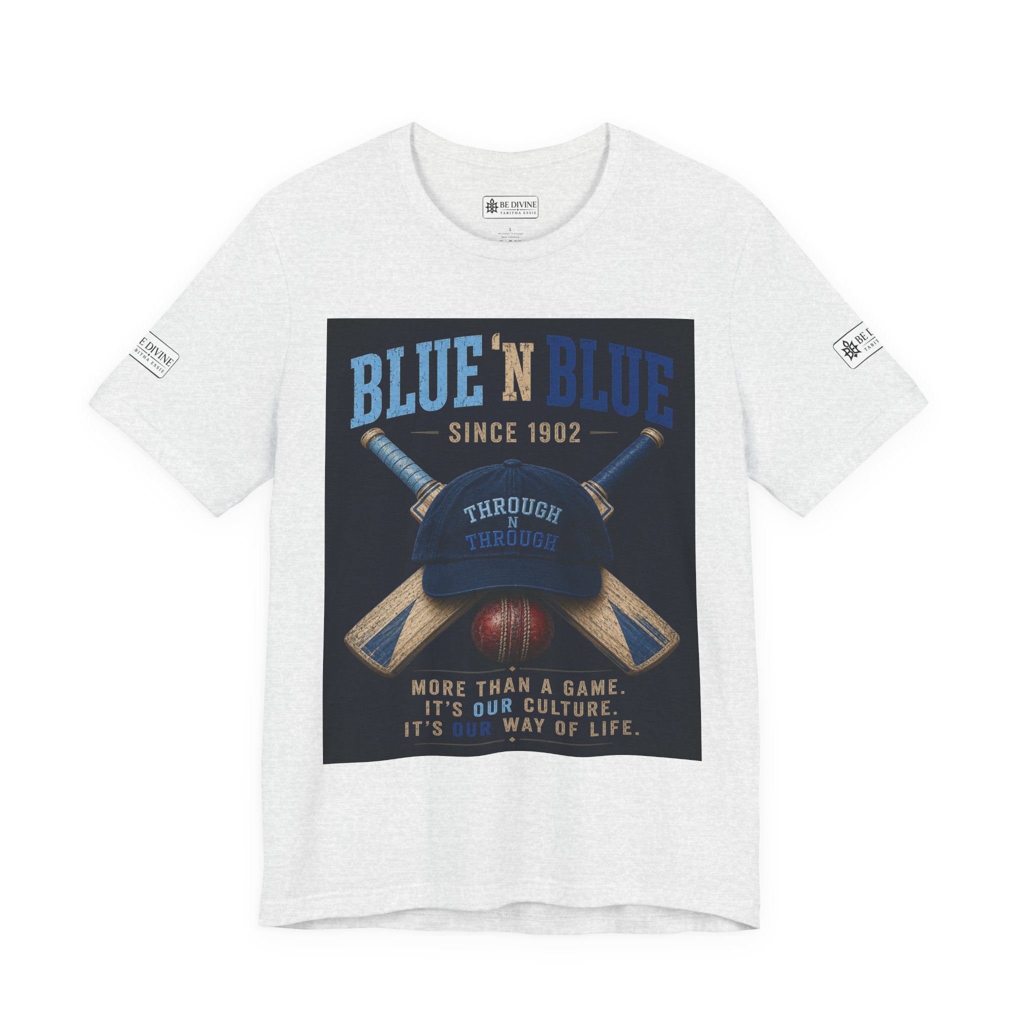 BE DIVINE™ Blue 'N Blue Since 1902 – Through 'N Through Heritage Tee