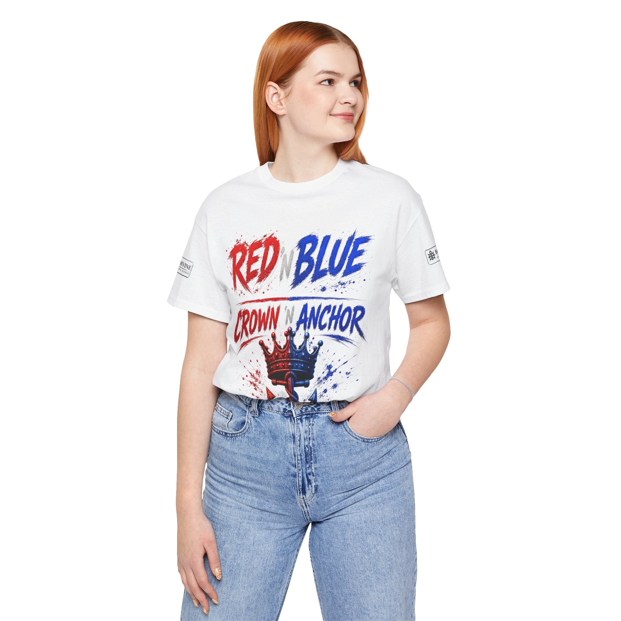 BE DIVINE™ Red ’N Blue Crown ’N Anchor Tee