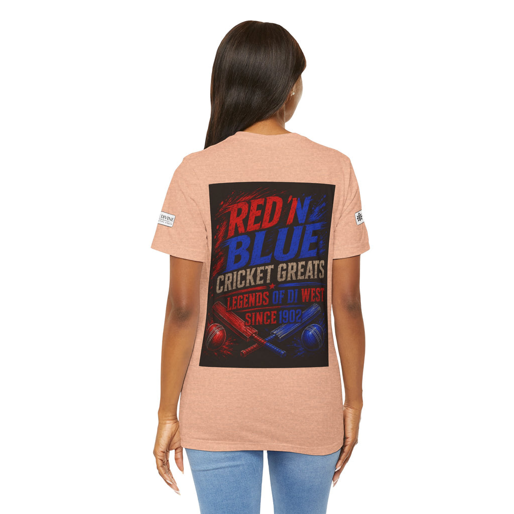 BE DIVINE™ Red ’N Blue Cricket Greats Tee