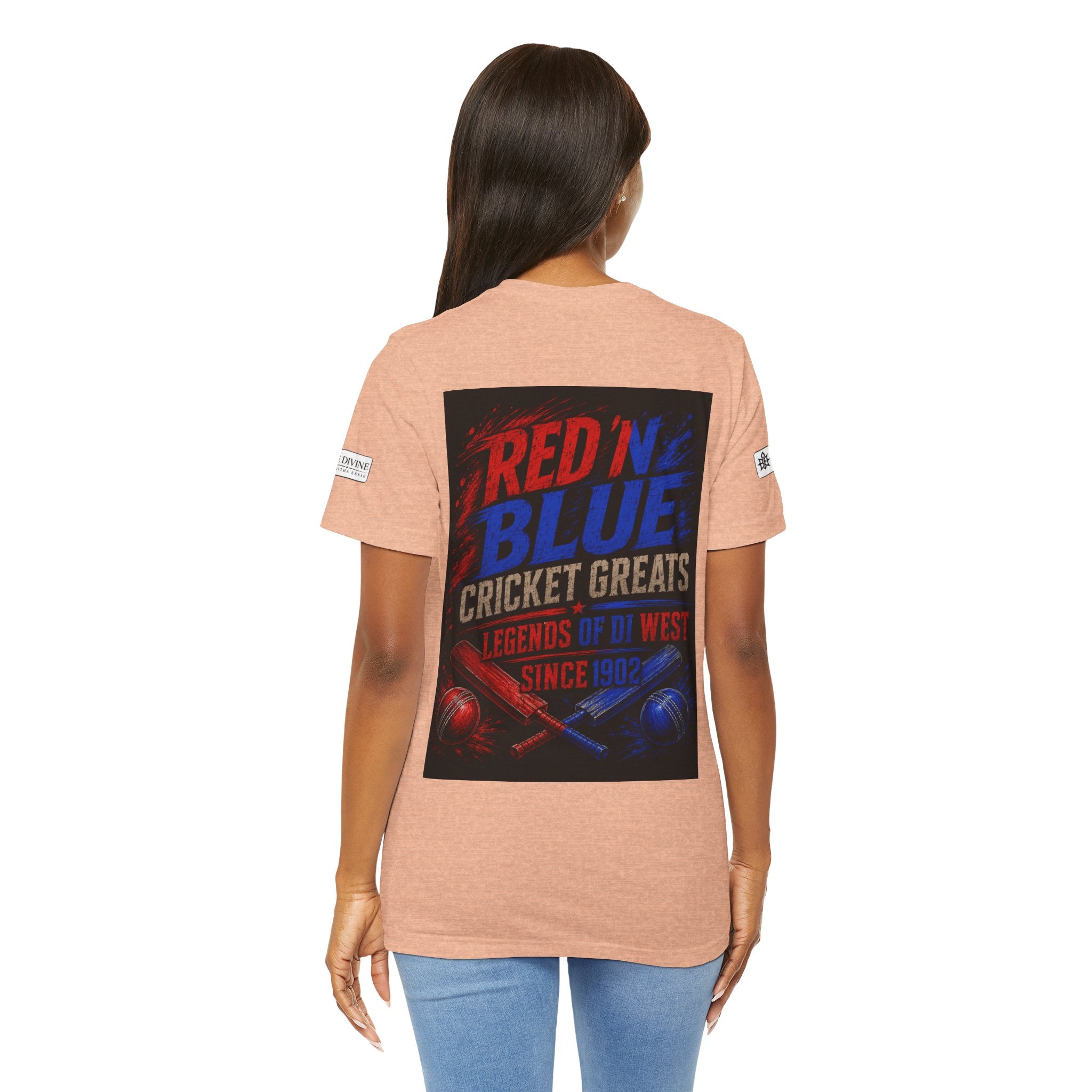 BE DIVINE™ Red ’N Blue Cricket Greats Tee