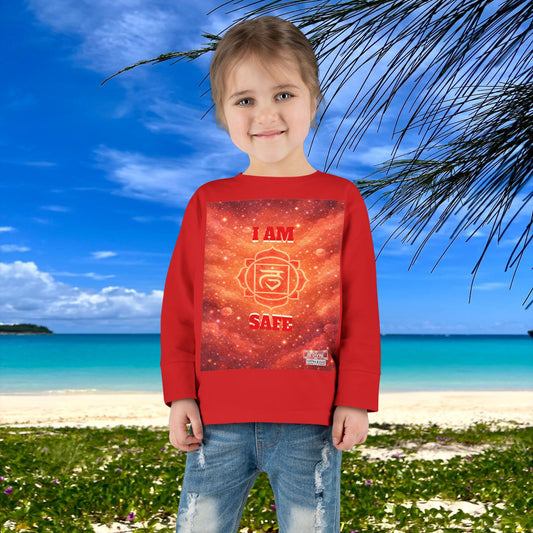 BE DIVINE™ Root Chakra Toddler Long Sleeve Tee | Safety & Security Affirmation Shirt