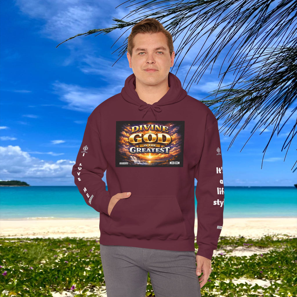 BE DIVINE™ Unisex Heavy Blend Hoodie – Divine God Is the Greatest Faith Statement Sweatshirt