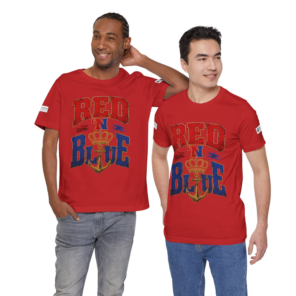 BE DIVINE™ RED 'N BLUE Tee – Crown 'N Anchor Edition