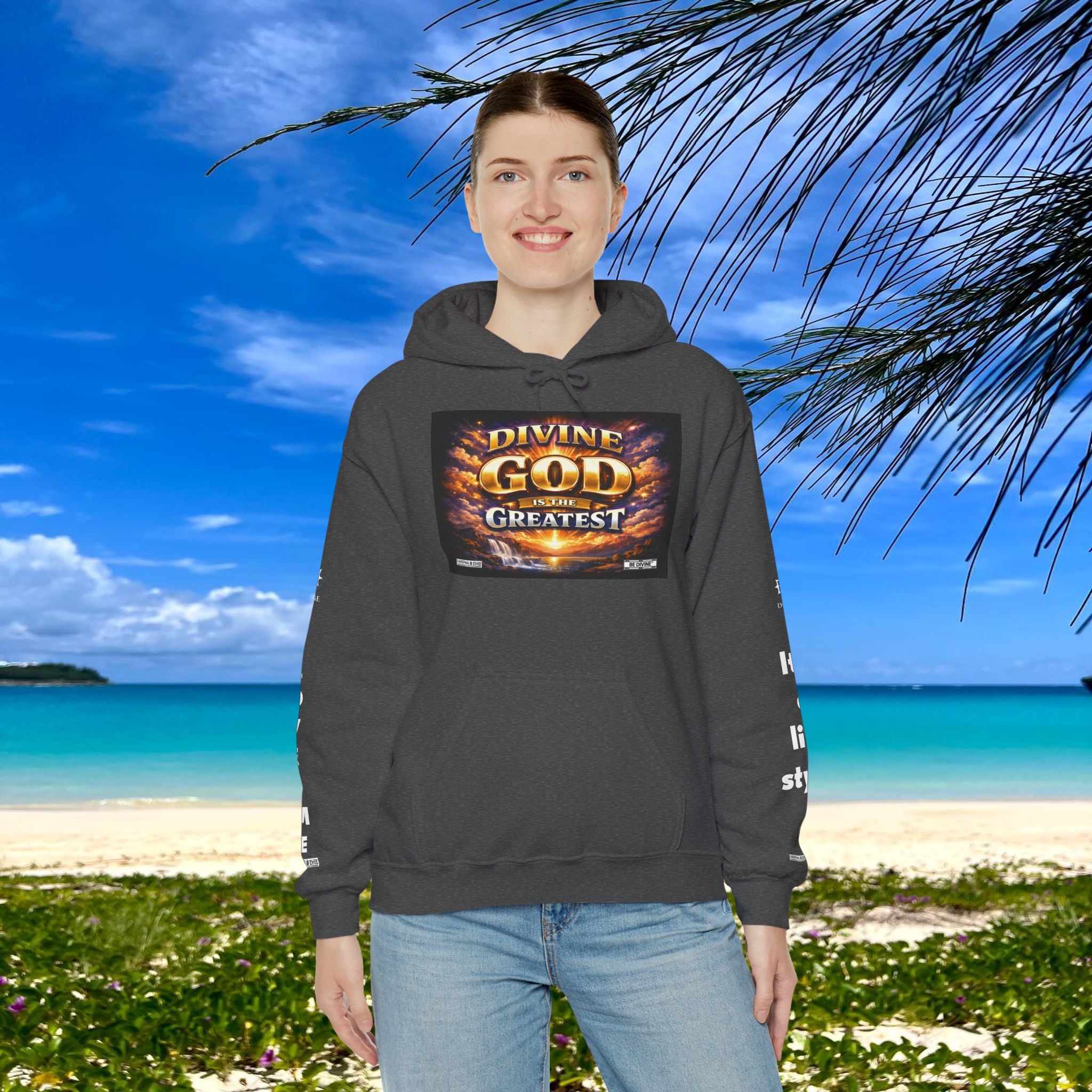 BE DIVINE™ Unisex Heavy Blend Hoodie – Divine God Is the Greatest Faith Statement Sweatshirt