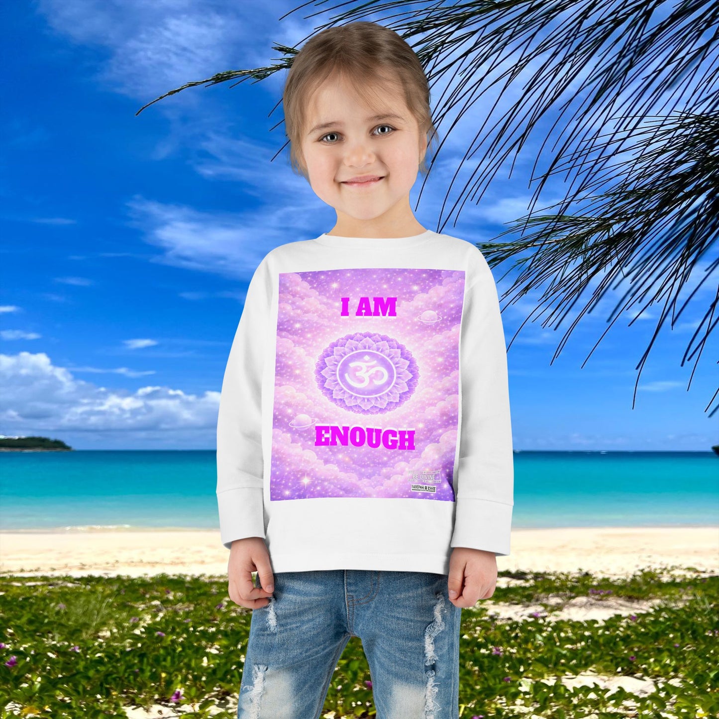 BE DIVINE™ Crown Chakra Toddler Long Sleeve Tee | Worthiness & Inner Peace Shirt