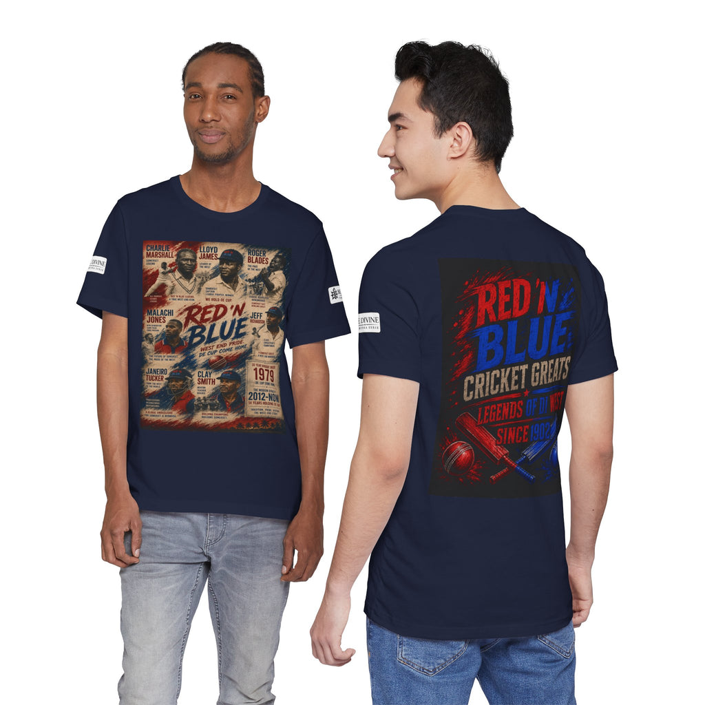 BE DIVINE™ Red ’N Blue Cricket Greats Tee
