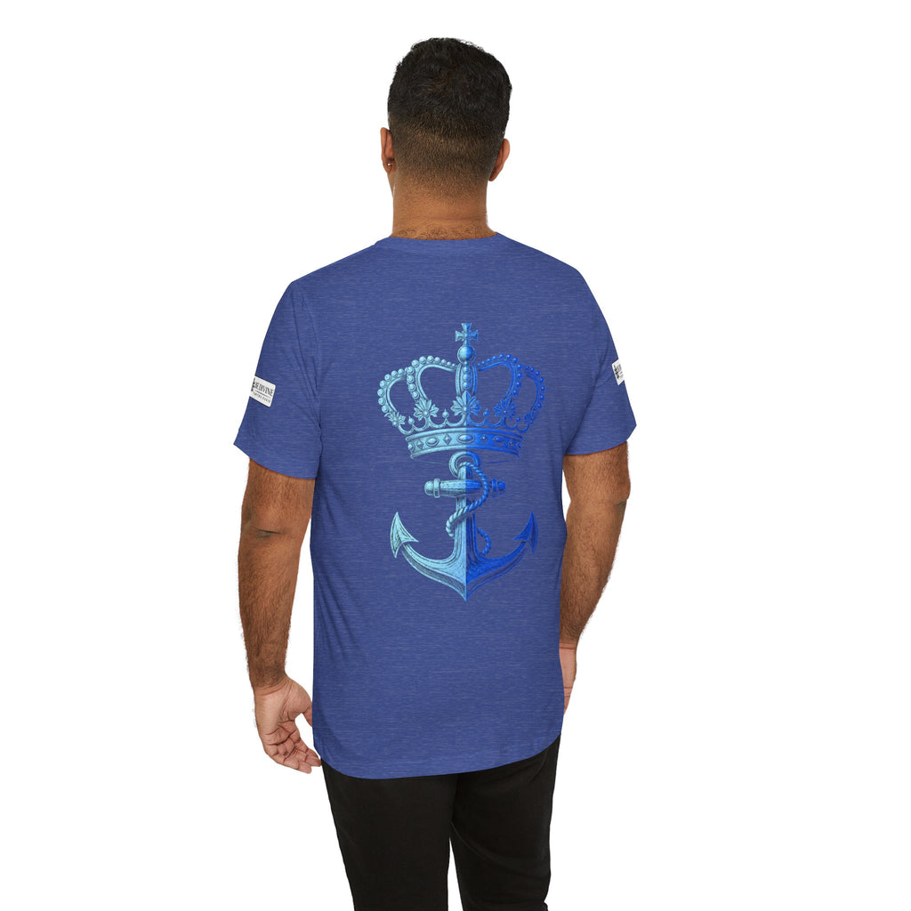 BE DIVINE™ Premium Minimal Crown 'N Anchor Tee – Blue 'N Blue Edition