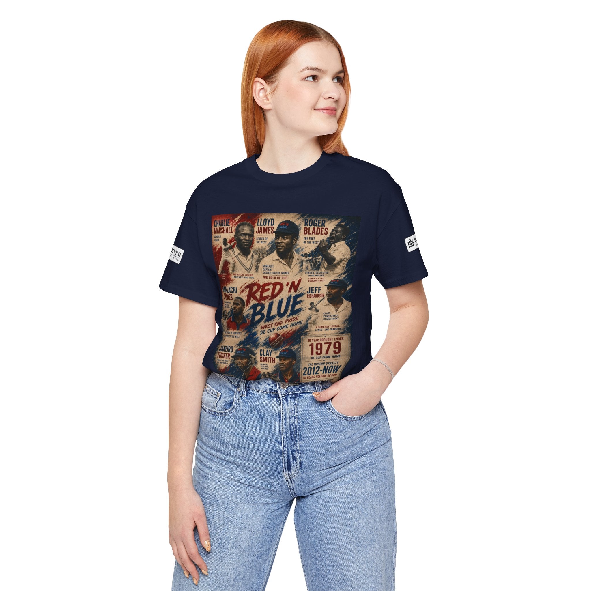 BE DIVINE™ Red ’N Blue Cricket Greats Tee