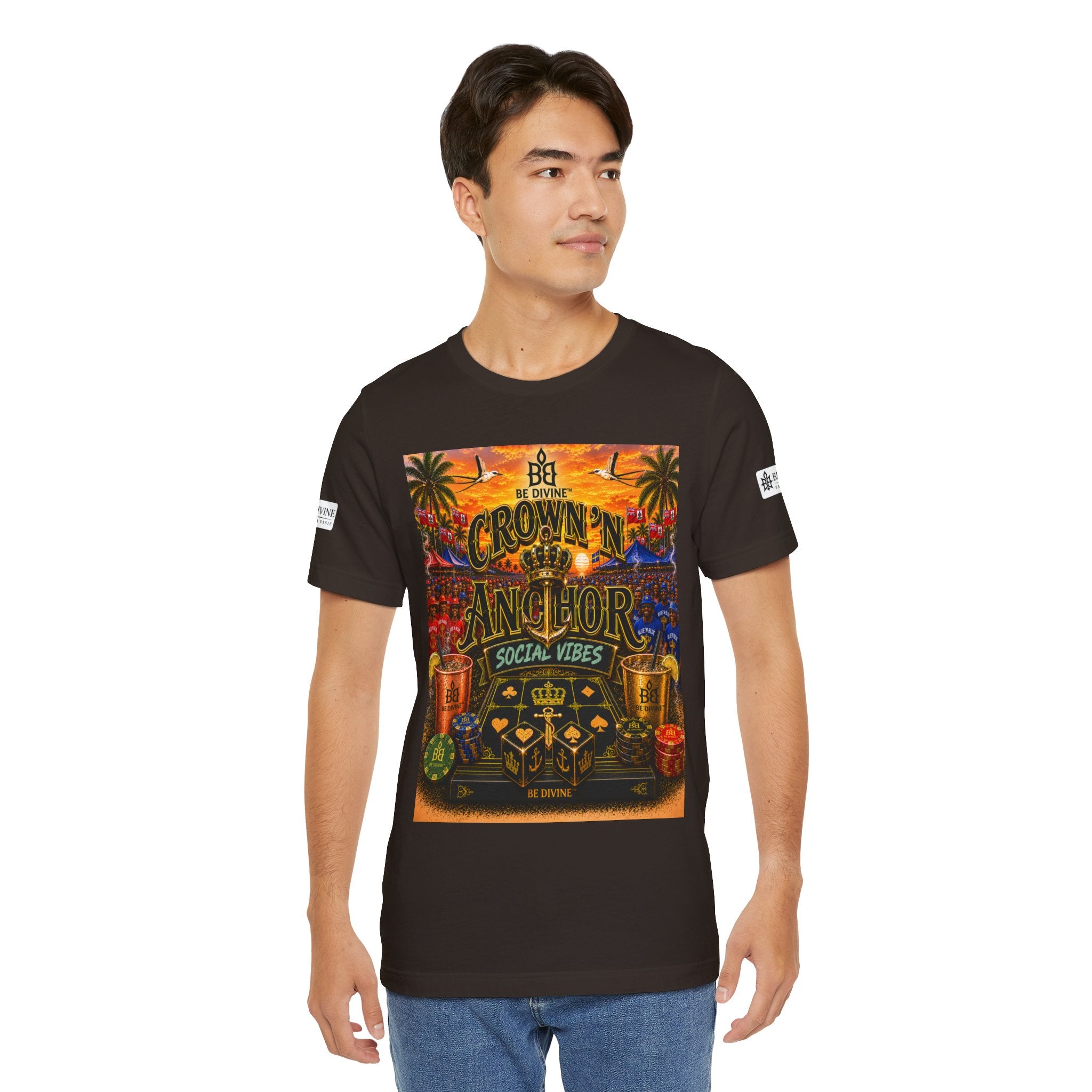 BE DIVINE™ Cup Match Social Vibes Tee – Crown 'N Anchor Edition