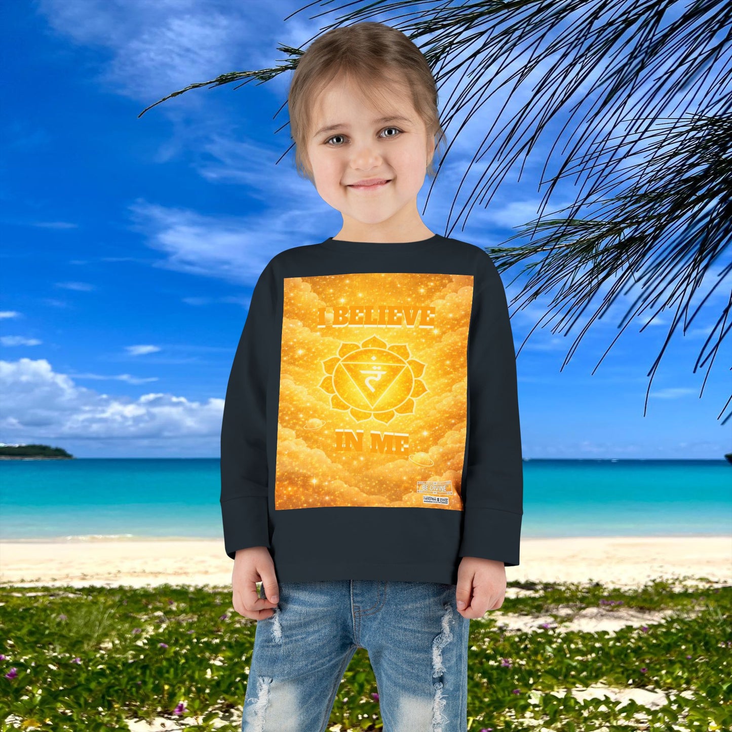 BE DIVINE™ Solar Plexus Toddler Long Sleeve Tee | Confidence & Empowerment Chakra Shirt
