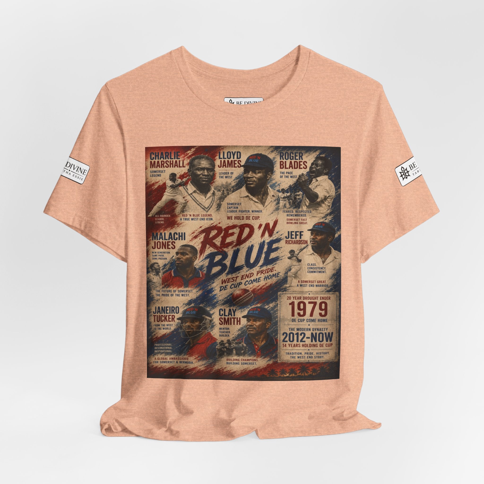 BE DIVINE™ Red ’N Blue Cricket Greats Tee