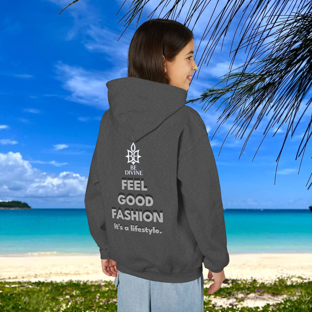 BE DIVINE™ Youth Hoodie – Gender Neutral, Soft Cotton, Inspirational Print (Youth S–XL)