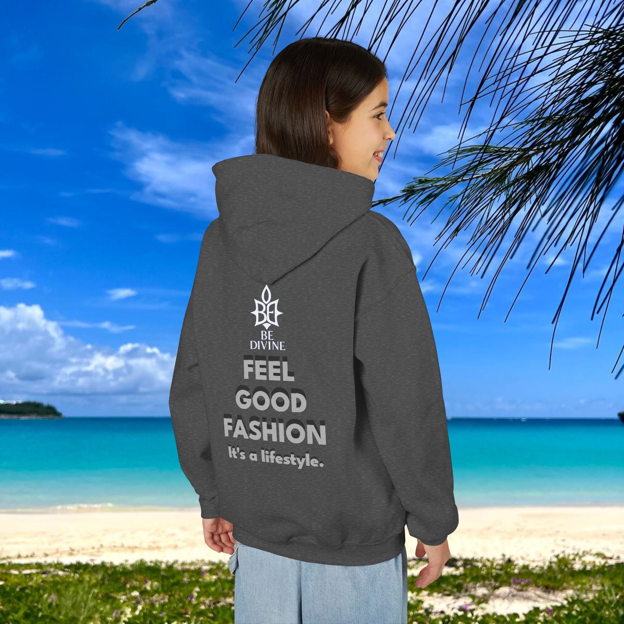 BE DIVINE™ Youth Hoodie – Gender Neutral, Soft Cotton, Inspirational Print (Youth S–XL)
