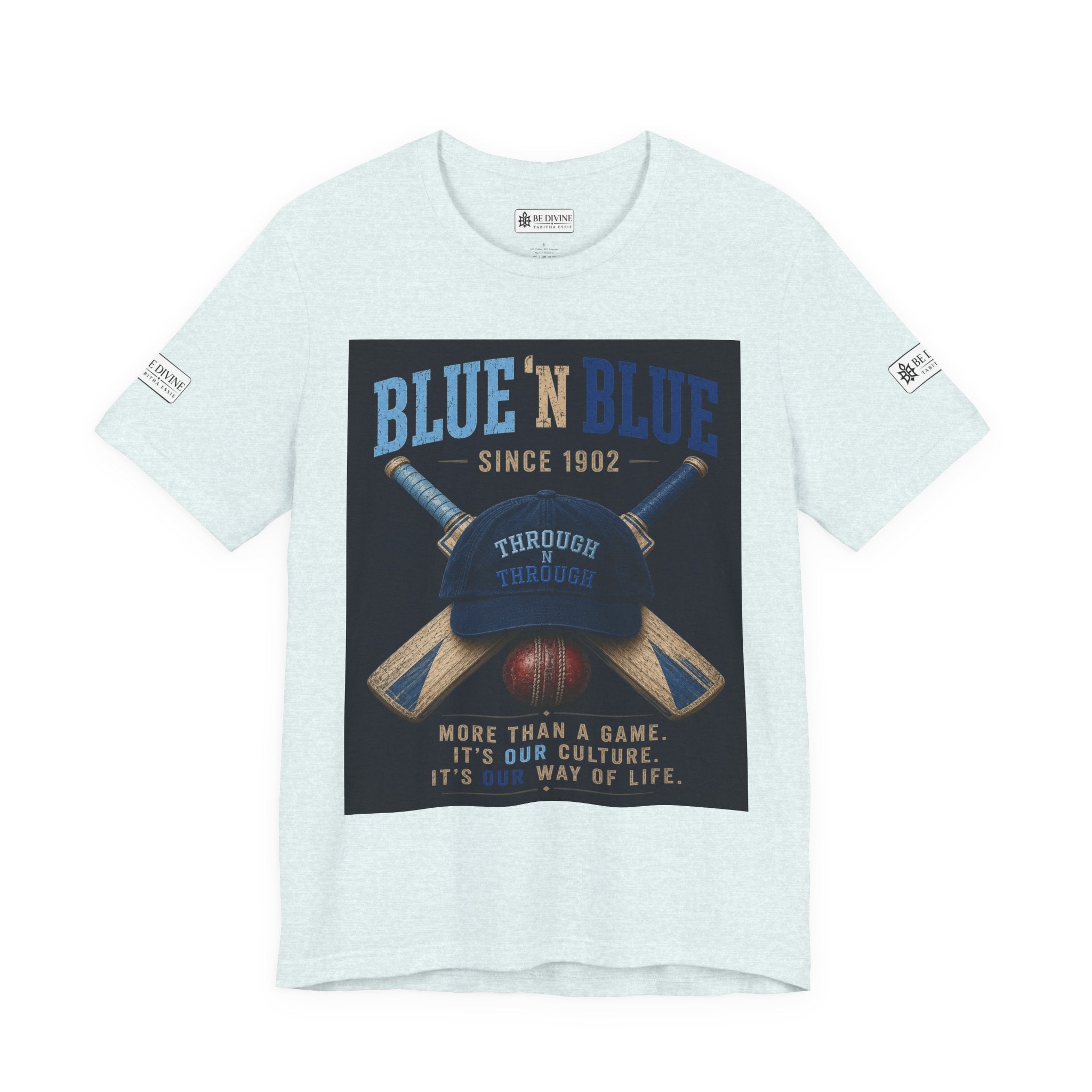 BE DIVINE™ Blue 'N Blue Since 1902 – Through 'N Through Heritage Tee