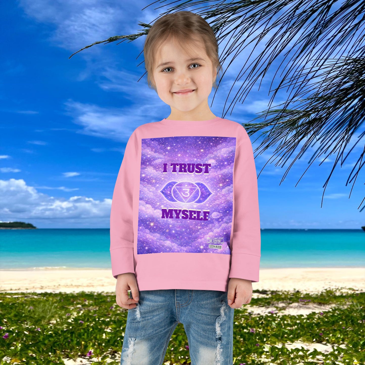 BE DIVINE™ Third Eye Chakra Toddler Long Sleeve Tee | Intuition & Inner Wisdom Shirt