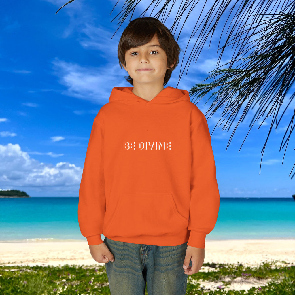 BE DIVINE™ Youth Hoodie – Gender Neutral, Soft Cotton, Inspirational Print (Youth S–XL)