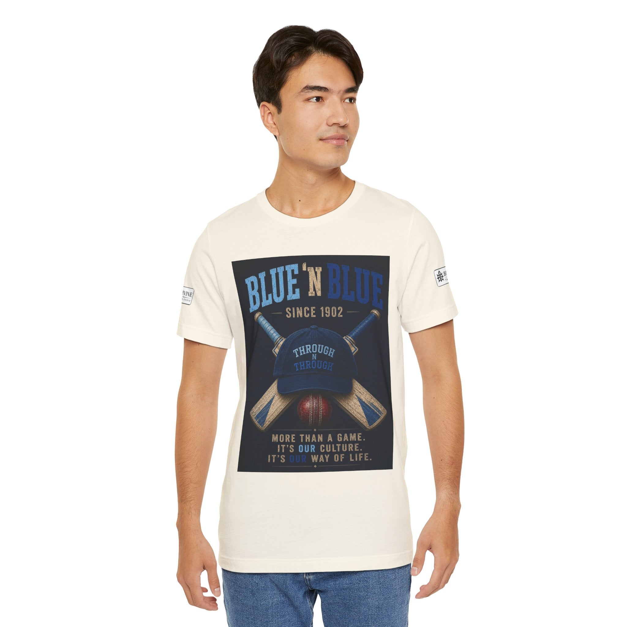 BE DIVINE™ Blue 'N Blue Since 1902 – Through 'N Through Heritage Tee