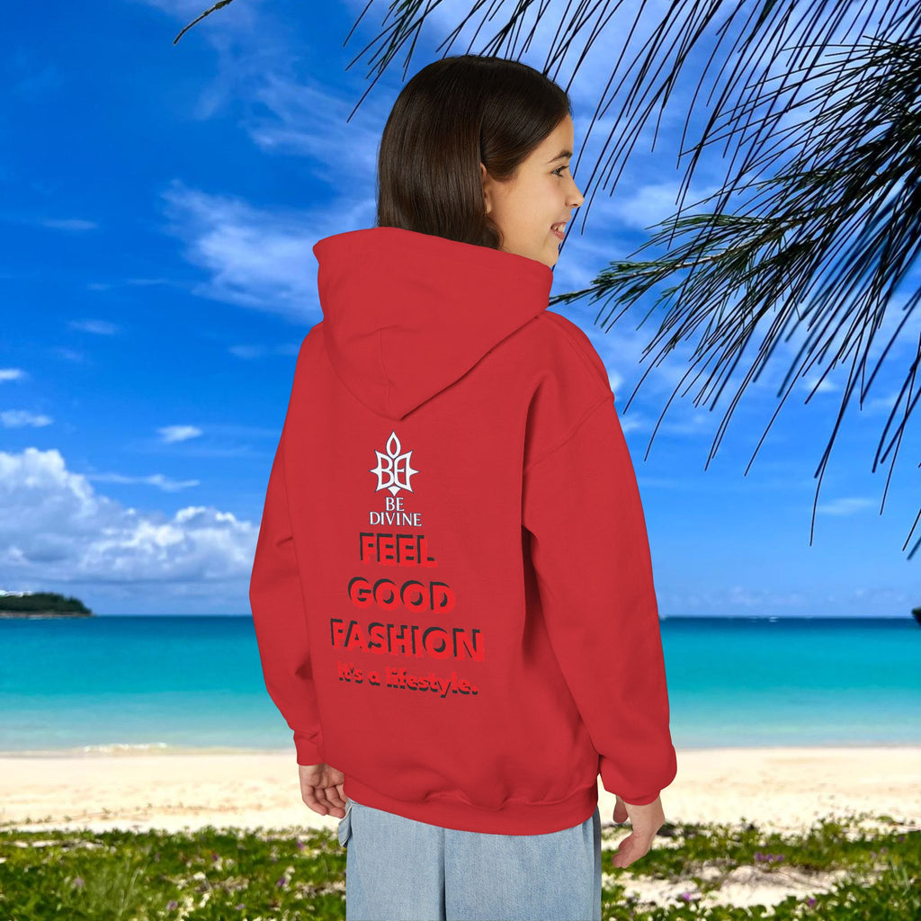 BE DIVINE™ Youth Hoodie – Gender Neutral, Soft Cotton, Inspirational Print (Youth S–XL)