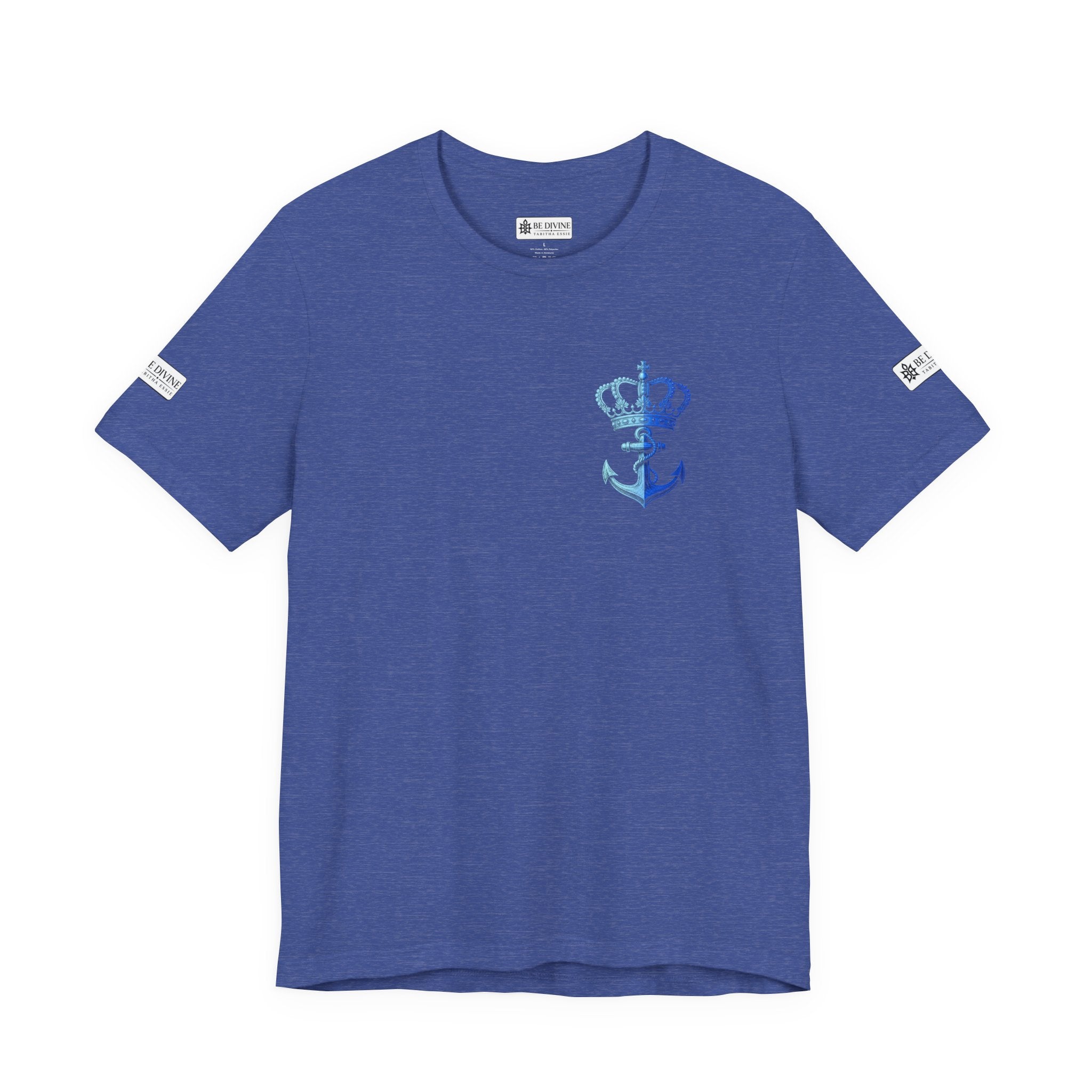BE DIVINE™ Premium Minimal Crown 'N Anchor Tee – Blue 'N Blue Edition