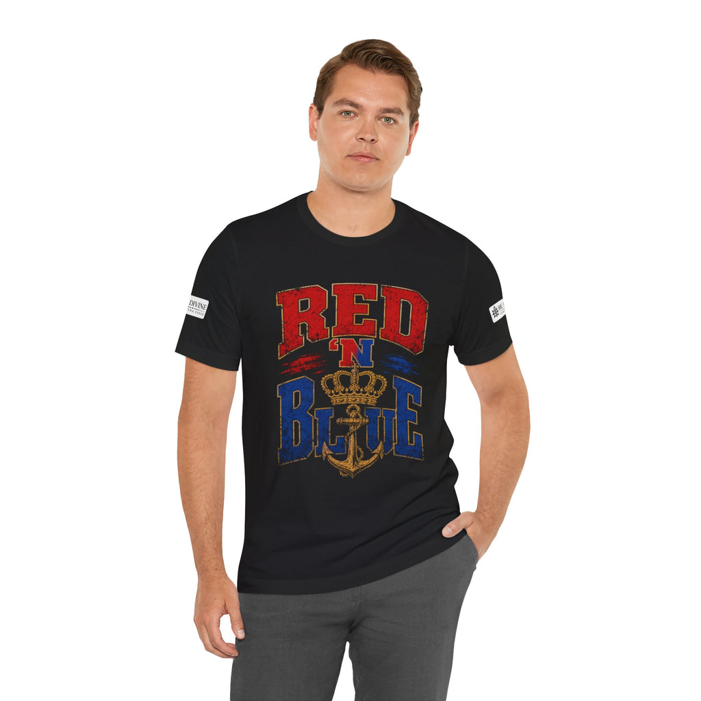 BE DIVINE™ RED 'N BLUE Tee – Crown 'N Anchor Edition