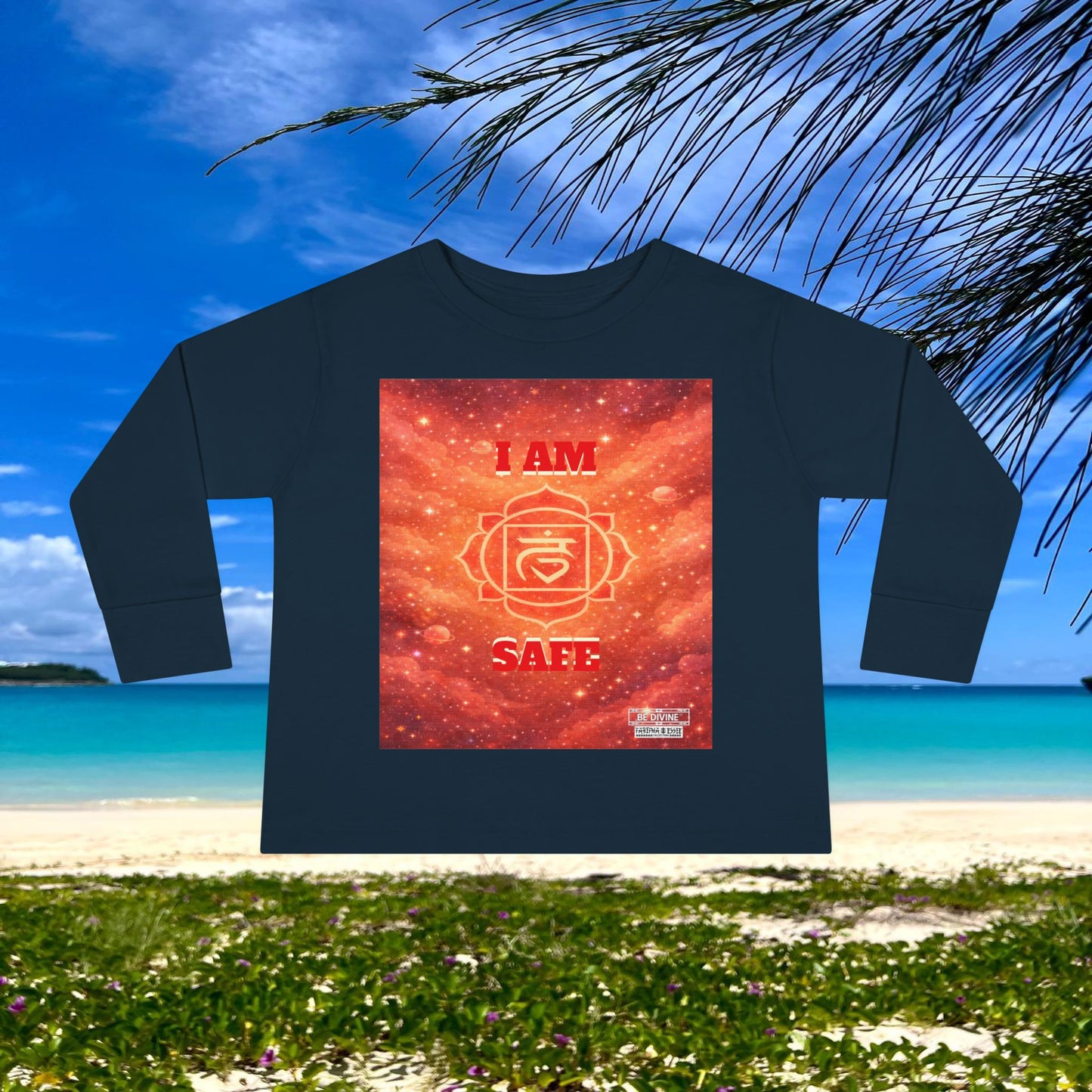 BE DIVINE™ Root Chakra Toddler Long Sleeve Tee | Safety & Security Affirmation Shirt