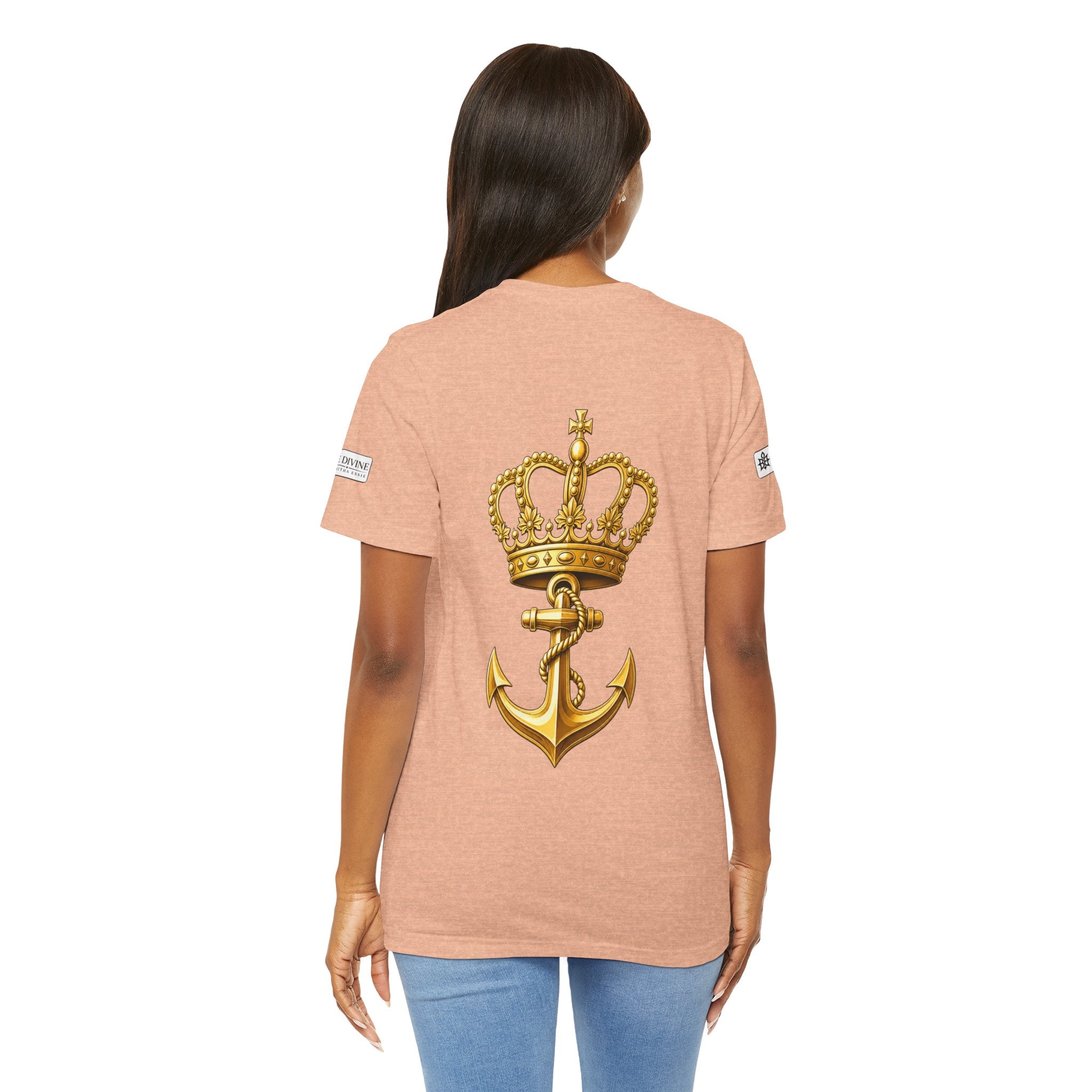 BE DIVINE™ Premium Minimal Crown 'N Anchor Tee – Black & Gold Edition