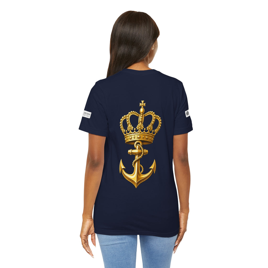 BE DIVINE™ Premium Minimal Crown 'N Anchor Tee – Black & Gold Edition
